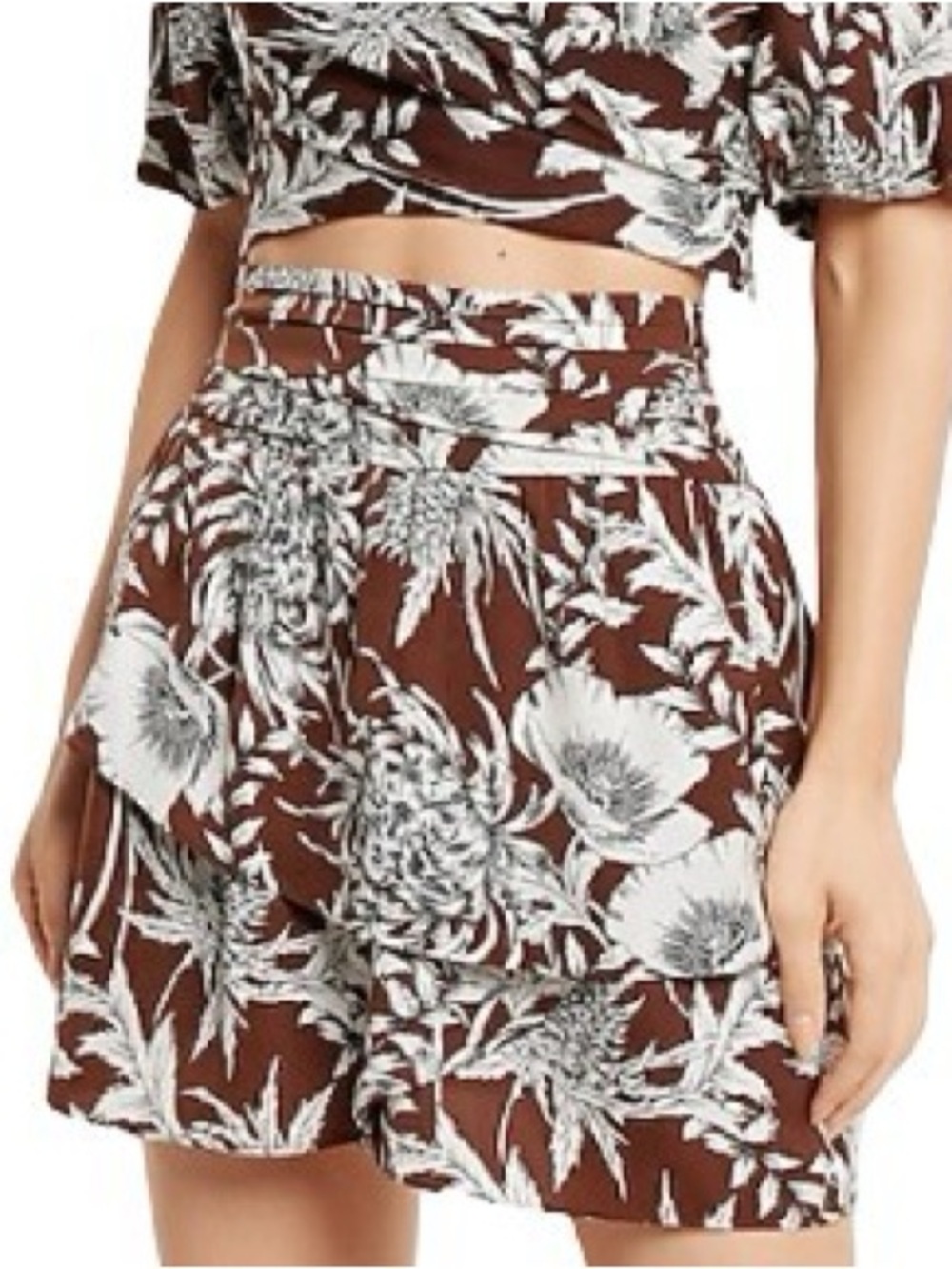 NWT Express Floral Tiered Mini Skirt